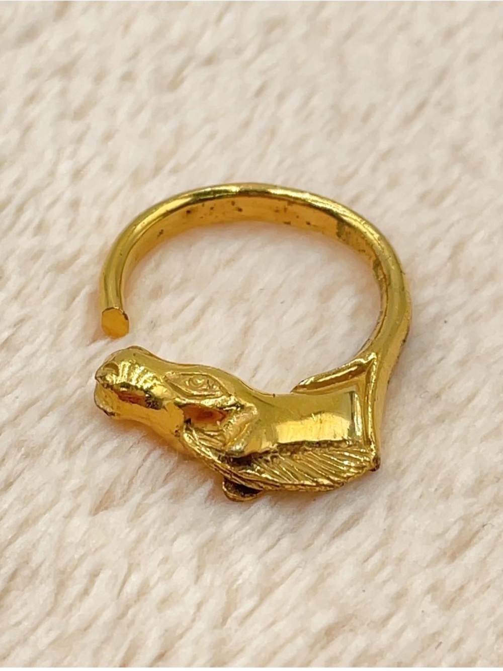 Hermès Cheval Horse Head Open Ring Gold Vintage France - Picture 4 of 8